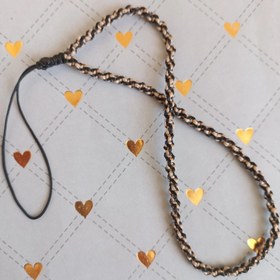 تصویر آویز گوشی بافت یک تیکه مشکی کرمی کد ۵۰۴۲ 