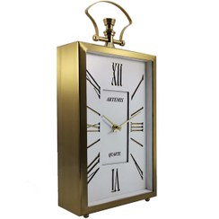 تصویر ساعت رومیزی آرتمیس مدل 2031 گلد (طلایی) صفحه وایت (سفید) 