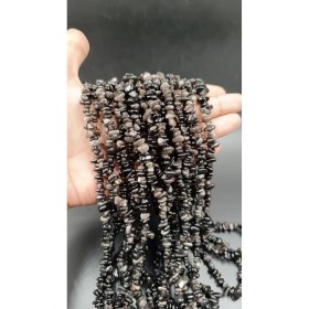 تصویر ریسه سنگ چیپسی ابسیدین مشکی کد12970 Black Obsidian Stone Chips Code 12970