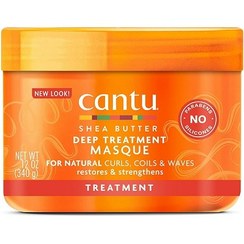 تصویر ماسک مو داخل حمام شی باتر کنتو حجم 340 گرم Cantu Deep Treatment Masque