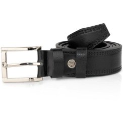 تصویر کمربند مردانه چرم طبیعی گاو میش زبانه دار کد ۲۲ 