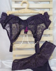 تصویر ست سوتین شورت زیر فنردار مرواریدی 