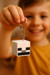 تصویر جلیقه کلید دسته MINECRAFT SKELETON HEAD – PLA با چاپ سه بعدی هدیه گیمر کلکسیونی Flexilab Creative 