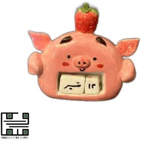 تصویر تقویم سرامیکی رومیزی خوک 