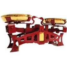 تصویر ترازو دکوری فانتزی دو رنگ 