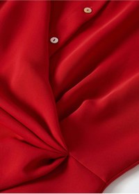 تصویر پیراهن رسمی زنانه قرمز برند mango 37023843 ا Düğüm Detaylı Gömlek Elbise Düğüm Detaylı Gömlek Elbise