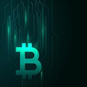 تصویر دانلود فایل وکتور طراحی پس زمینه درخشان بیت کوین دیجیتال digital bitcoin glowing background design 