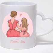 تصویر ماگ دسته قلبی طرح روز مادر کد 3810 