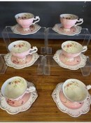 تصویر فنجان قهوه صورتی چینی با پا اورجینال Kosova 