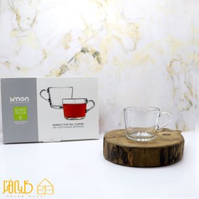 تصویر فنجان چای خوری شیشه ای لیمون کد 2282 مجموعه ۶ عددی 