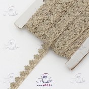 تصویر نوار ترمه تاجی تمام لمه طلایی بژ 2 سانت (متری) 