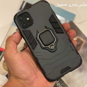 تصویر قاب بتمنی ضد ضربه Redmi note 8 شیائومی فول ژله ای هولدر دار رنگ مشکی 