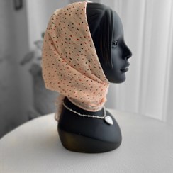 تصویر مینی اسکارف هلویی خال خالی 