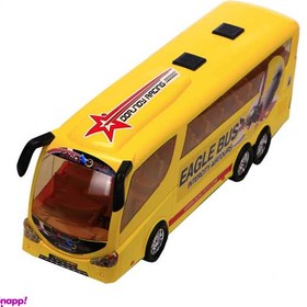 تصویر ماشین بازی مدل اتوبوس اسکانیا صندلی دار زرد 