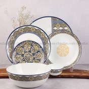 تصویر سرویس آرکوپال 6 نفره 26 پارچه دینو طرح گلدن بلو سرمه ای 