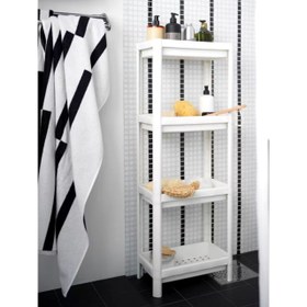 تصویر قفسه ا IKEA VESKEN shelf unit black 37x23x101 cm IKEA VESKEN shelf unit black 37x23x101 cm