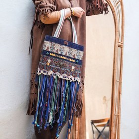 تصویر کیف بوهویی قلمکار ریشه دار 