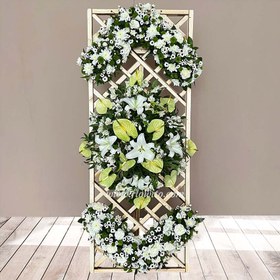 تصویر تاج گل پایه چوبی کد 24 