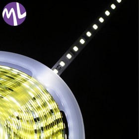 تصویر ریسه نواری 220 ولت تراکم 120 رنگ سفید پشت چسبدار حلقه 10 متری جنس درجه یک 