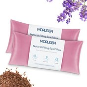 تصویر بالش چشم اسطوخودوس برای آرامش، بالش چشم یوگا برای مدیتیشن، بالش چشم وزن دار قابل استفاده در مایکروویو برای یوگا، کمپرس چشم گرم و سرد با رایحه درمانی (صورتی) - 2 بسته 