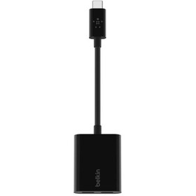 تصویر مبدل 1 به 2 USB-C بلکین مدل F7U081btBLK طول 14سانتیمتر 