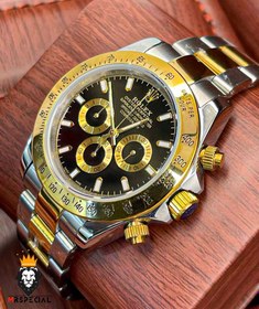 تصویر ساعت رولکس دیتونا دو رنگ صفحه مشکی Rolex Daytona رولکس ( Rolex )