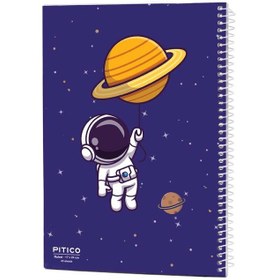 تصویر دفتر مشق 40 برگ مدل فضانورد پیتیکو