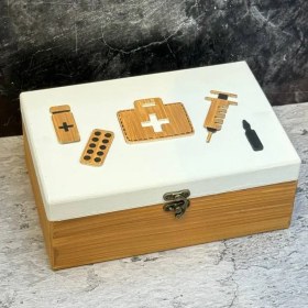 تصویر جعبه کمک های اولیه،باکس دارو،جعبه دارو،باکس چوبی 