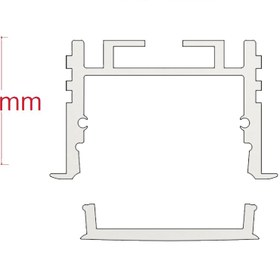 تصویر پروفیل نور خطی آلومینیومی 3 سانتی لبه دار کد 