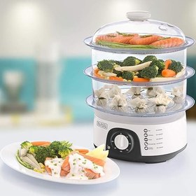 تصویر بخارپز بلک اند دکر مدل HS6000 Black & Decker 3 Tier Food Steamer, Hs6000-B5