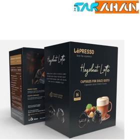 تصویر کپسول لته و هات چاکلت 16 عددی لپرسو مدلLPCDGH LePresso Hazelnut Latte & hot chocolate Capsules For Dolce Gusto 16pc