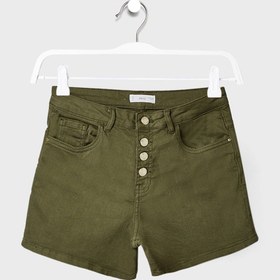 تصویر شلوارک جین دکمه‌دار نوجوانان برند mango Youth Teen Buttoned Denim Shorts