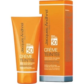 تصویر کرم ضد آفتاب رنگی ژاک آندرل پاریس SPF50 مناسب پوست چرب حجم 50 میلی لیتر بیوتی مال 