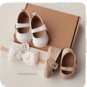 تصویر کفش نوزادی عروسکی گلدار 