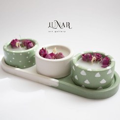 تصویر ست شمع 4 تکه بتنی 