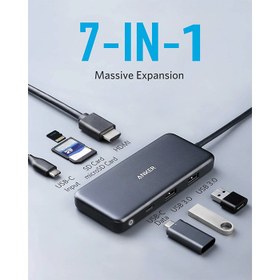 تصویر هاب 7 پورت Anker مدل A83460 7-IN-1 USB-C 