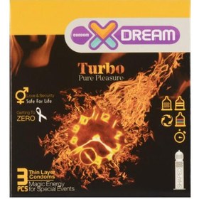 تصویر کاندوم 3عددی توربو تاخیری تحریک کننده خاردار Turbo ایکس دریم ا X Dream Turbo Condom 3pcs X Dream Turbo Condom 3pcs