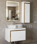 تصویر کابینت روشویی مدل ژوپیتر( ست کامل با سنگ) - ۶۰ در ۴۰ / مشکی مات 