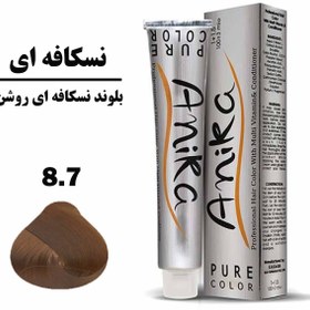 تصویر رنگ مو آنیکا سری نسکافه مدل بلوند نسکافه ای روشن شماره 8.7 Anika Nescaffee Series Hair Color 100ml No.8.7 (Dark Nescaffee Blonde)