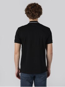 تصویر تی شرت یقه پولو مشکی مردانه سیاه و سفید متناسب با چوگان Yaka T Shirt کولینز Colin’s 