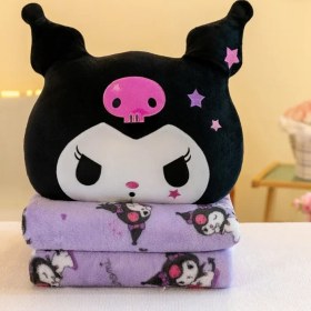 تصویر پتوعروسک کرومی مشکی طرحدار(مورددار کد ۲۱۶) 