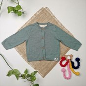 تصویر سویشرت بافت نوزادی آستین بلند برند لوپیلو دکمه دار سبز رنگ 