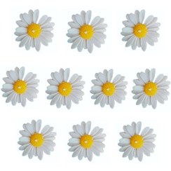 تصویر شمع دست ساز مدل گل بابونه کد 1 مجموعه 10 عددی 