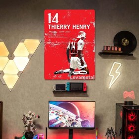 تصویر متال پوستر فوتبالی از تیری هانری Thierry Henry با کد A-118 