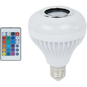 تصویر لامپ LED اسپیکر دار بلوتوثی LED Music Bulb 12W E27 + ریموت کنترل LED Music Bulb With Bluetooth Speaker