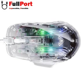 تصویر ماوس سیمی گیمینگ آولا مدل AULA S80 AULA TRANSPARENT WIRED MOUSE WIND S 80