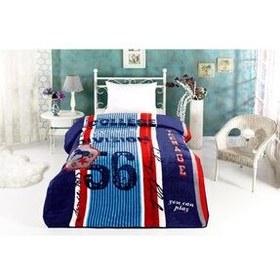 تصویر پتوی یک نفره چند رنگ یتو پتو به آبی AKSU 