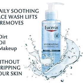 تصویر ژل شستشو و پاک کننده آرایش هیالورونیک اسید اوسرین Eucerin Eucerin Hydrating Cleansing Gel Sensetive Skin