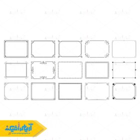 تصویر دانلود وکتور انواع کادر مستطیل اسلیمی 