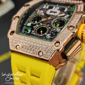 تصویر ساعت RM 11-03 ریچارد میل نگیندار کرنوگراف رزگلد بند زرد Richard Mille RM 11-03 Automatic Flyback Chronograph ساعت مچی ریچارد میل (Richard mille)